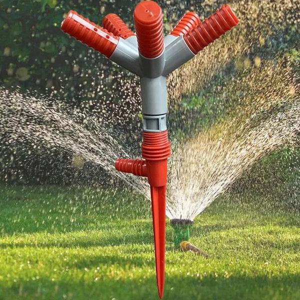 Garden Sprinkler 360° Rotating Adjustable Round 5 Arm Lawn Water Sprinkler
