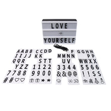 Black Mini A6 Magnetic Cinematic Light Box with 82 Characters and 10 Emojis (1 Set)